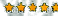 Row of five small gold five-point stars used beneath each percentage testimonial statistic.