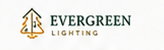 Evergreen Lighting installer logo, consisting of a gold outlined tree, dark-green EVERGREEN wordmark, and small gold LIGHTING lettering.