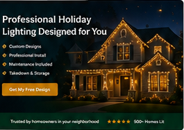 Dark holiday-lighting landing-page preview in the product showcase.