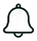 Custom dark outlined notification bell used for scheduling and renewal reminders.